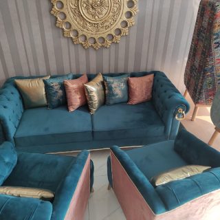 Luxury Velvet Tufted Sofa Set