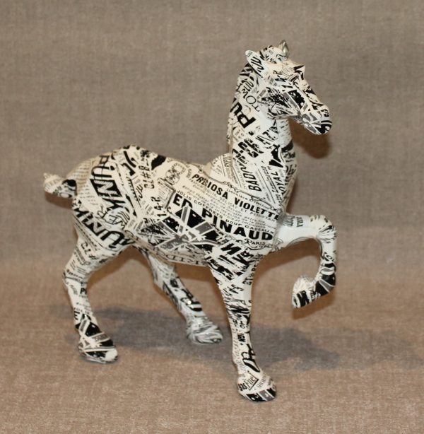 Newsprint Equine Sculpture - Image 3