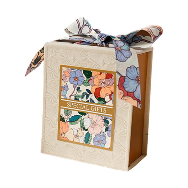 Luxury Velvet Square Gift Boxes with Bamboo Handle - Image 3