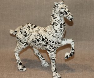 Newsprint Equine Sculpture