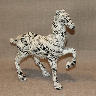 Newsprint Equine Sculpture