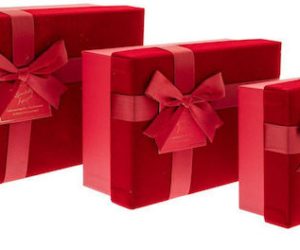 Red Velvet Gift Box with Bow