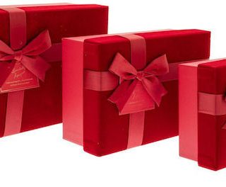 Red Velvet Gift Box with Bow