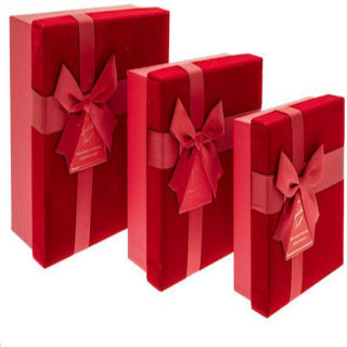 Red Velvet Gift Box with Bow