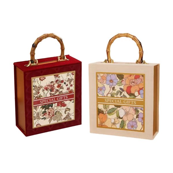Luxury Velvet Gift Boxes with Bamboo Handle - Image 3
