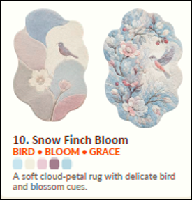 Snow Finch Bloom Rug - Image 2